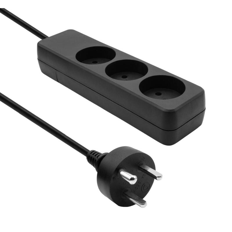 Danish Power Strip 3-Way 10m  Edb Black