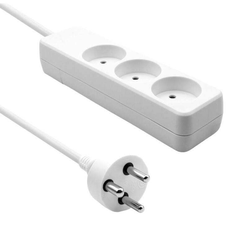 Danish Power Strip 3-Way 4m  White