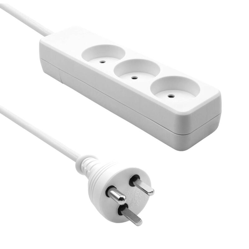 Danish Power Strip 3-Way 5m  Edb Plug White