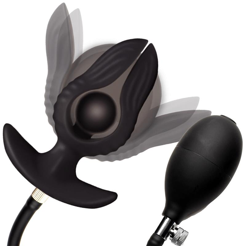 Dark Pearl Plug Anal Con Inflado Y Vibración Con Control Remoto