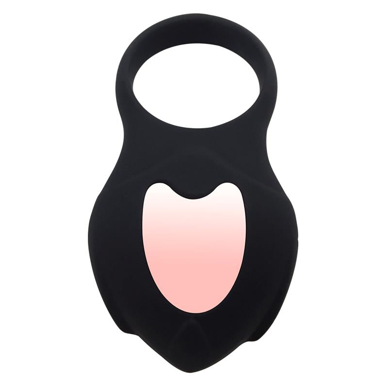 Darkblack Anillo Vibrador Con Led Control Remoto Usb Silicona