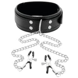 Darkness - Collar Con Pinzas Para Pezones Negro