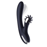 Darkspace Vibrador Con Lenguas Rotadora Y Movimiento Finger Azul