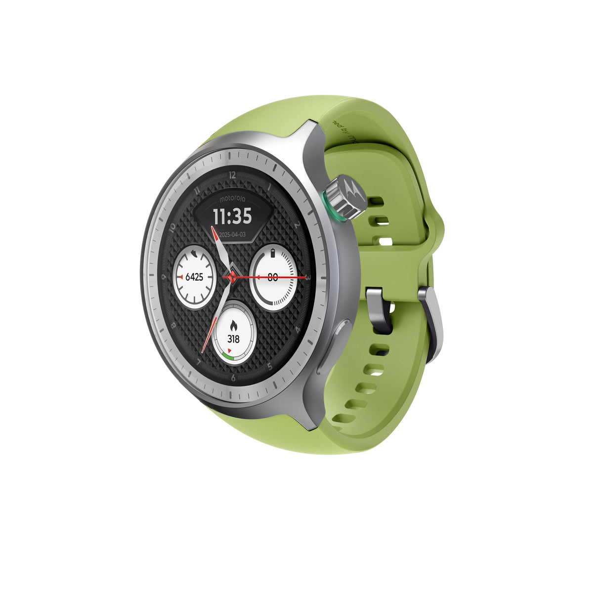 Motorola Moto Watch Matte Silver Reloj Inteligente Con Banda Silicona Pantone Herbal Garden Pantalla Luminosa 1.4" 4 Gb Bluetooth 40 G
