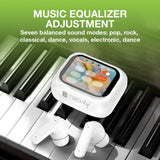 Techly Icc Sb-Blt08w Auriculares Inalámbricos Intrauditivos Bluetooth, Estuche Con Pantalla Lcd, Cancelación De Ruido Anc, Ecualizador