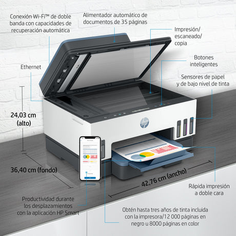 EAN 0195908302520 - HP Smart Tank 7306 All-in-One Printer Inyección de tinta térmica A4 4800 x 1200 DPI 15 ppm Wifi imagen 5