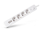 Entac Meckdosenleime 4fach 3x Usb-A, 1,5m Blanco