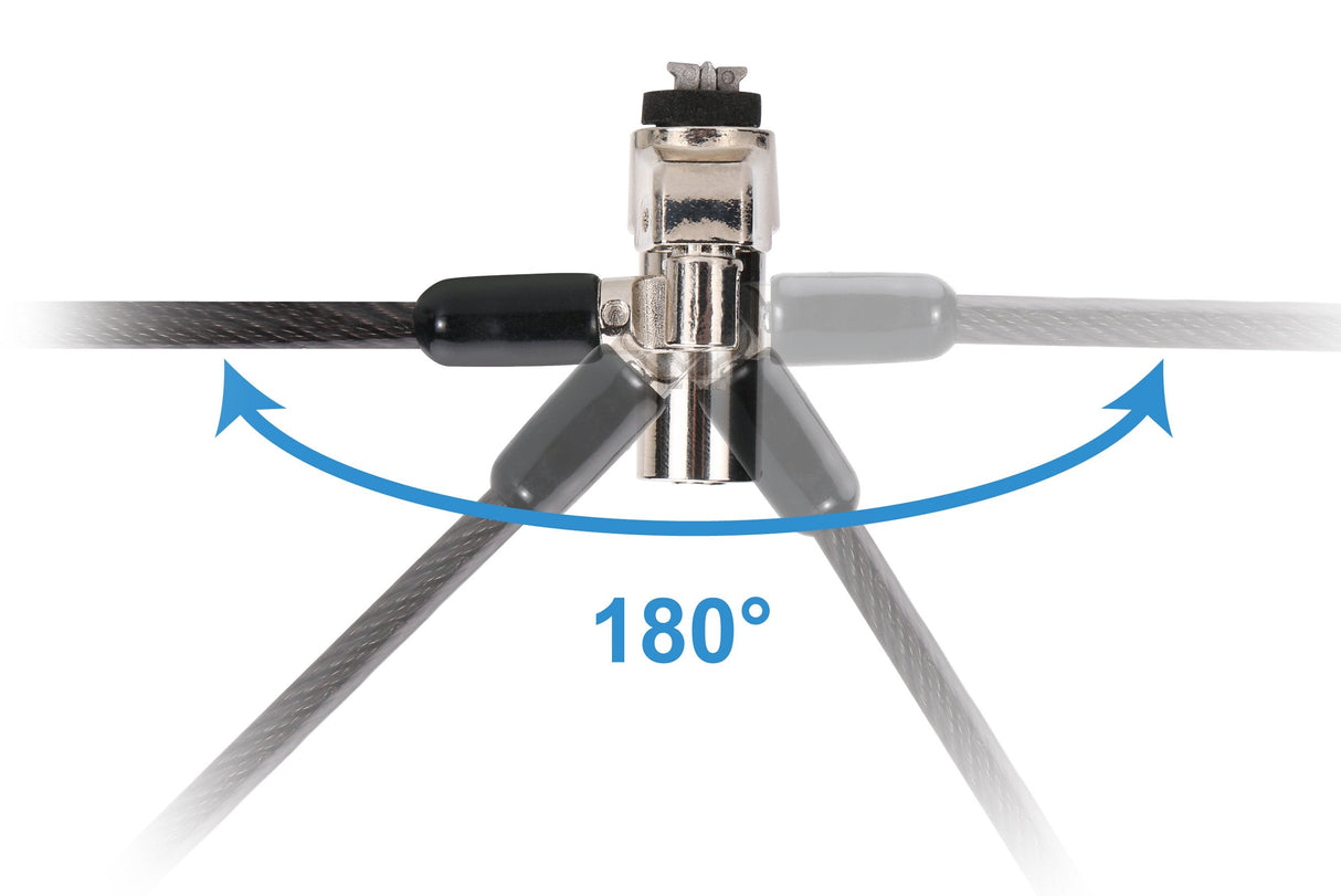 Cable De Seguridad Conceptronic Custodio02bnmt Doble Cabezal Con Llave Compatible Con Llave Maestra