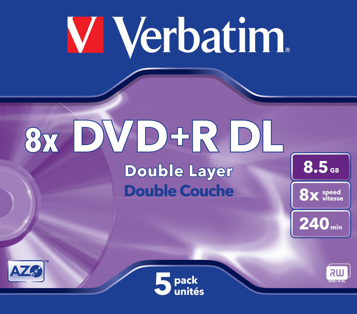 EAN 0023942435419 - Verbatim 43541 DVD en blanco 8,5 GB DVD+R DL 5 pieza(s) imagen 2