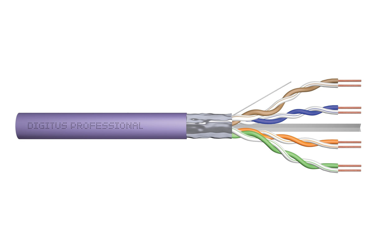 Cat 6 F-Utp Installation Cable, 250 Mhz Bca (Lszh-1), Awg 23/1, 500 M Drum, Sx, Purple