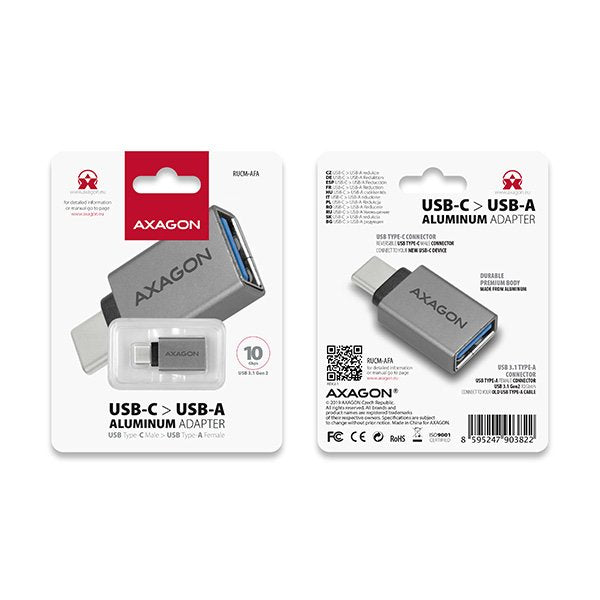Adaptador Axagon Usb-C 3.1 M Auf Usb-A Aluminio - Negro