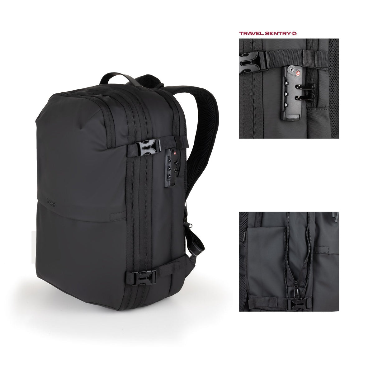 Mochila De Viaje Al Vacío + Bomba Aire, Negro