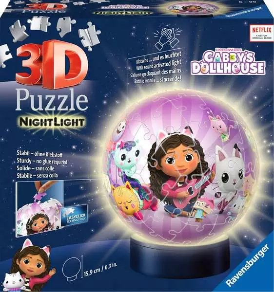 Luz Nocturna De Bola De Rompecabezas 3d Ravensburger Casa De Muñecas De Gabby