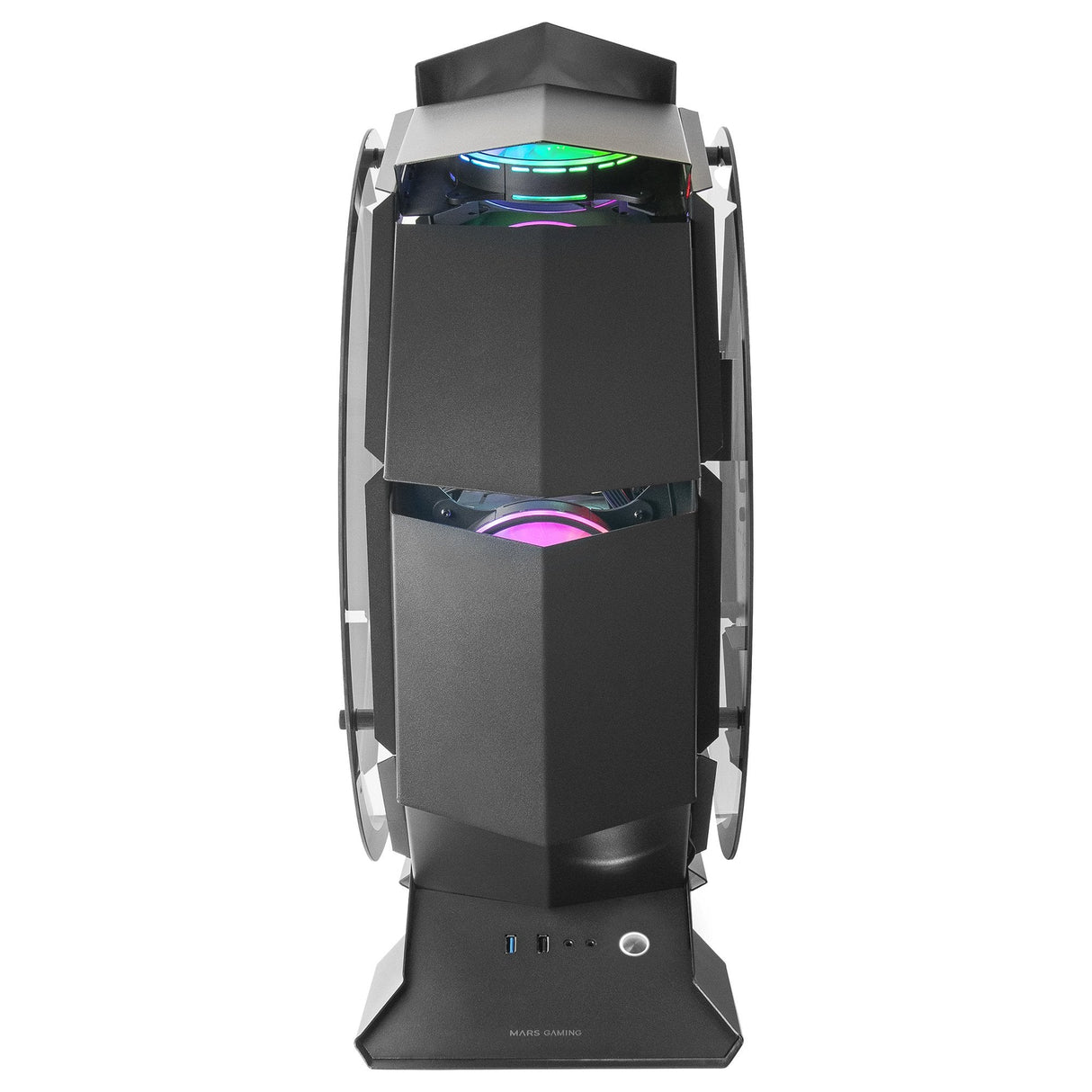Caja Pc Marsgaming Microatx Mcorb Premium Rgb Negro