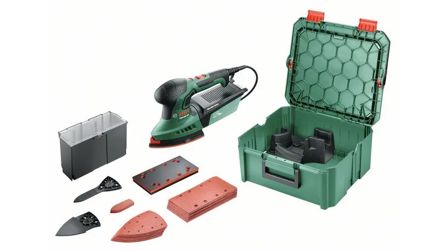 Multilijadora Bosch Psm 200 Aes + Juego De Accesorios De 29 Piezas (Verde/Negro, 200 Vatios, Systembox) 06033b6002