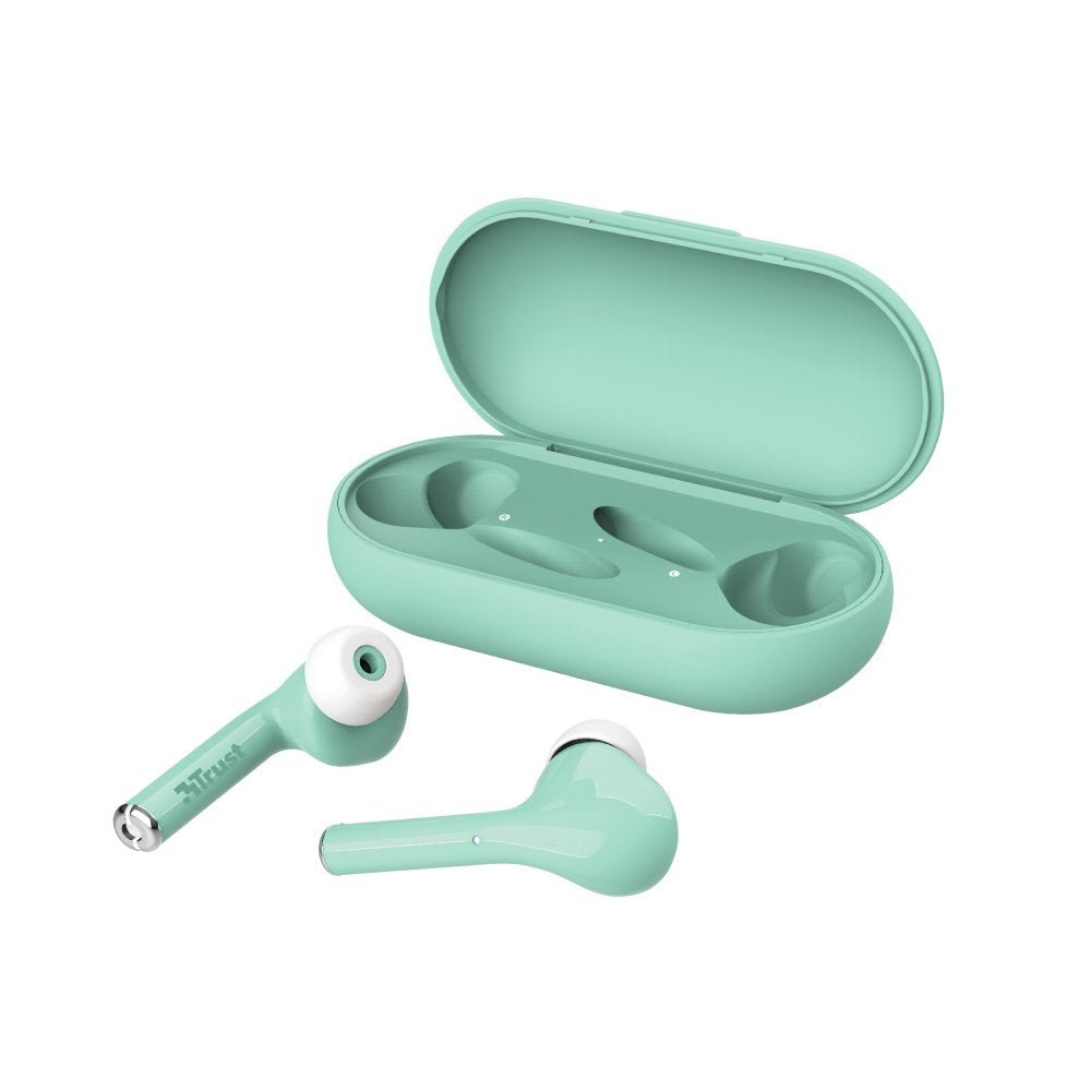 Auricular Trust Nika Wireless Bluetooth Earphones Carcasa Carga Turq 23703