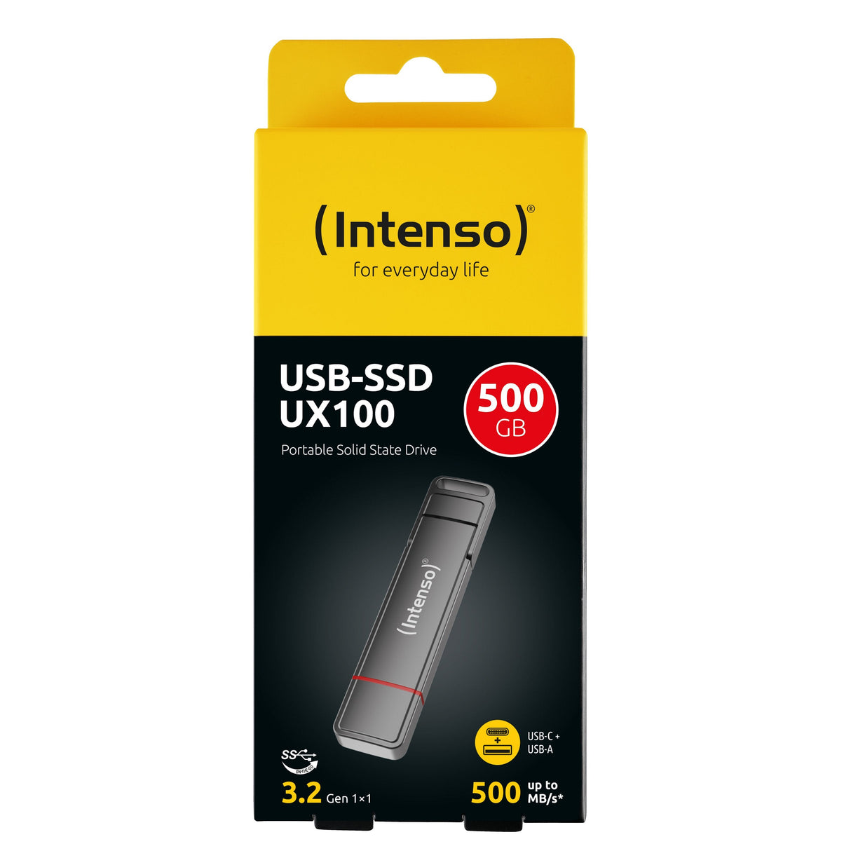 Intenso Externe Usb Ssd Ux100 500gb Usb 3.2 C+A Gen.1x1