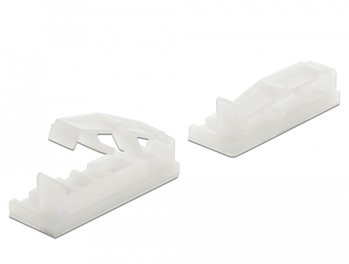 Delock Clip De Bloqueo Del Soporte Del Cable Plano Autoadhesivo Atornillable 10 Piezas