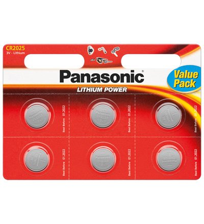 Panasonic Pila De Botón De Litio Cr-2025el/6b, Batería 39-190-065