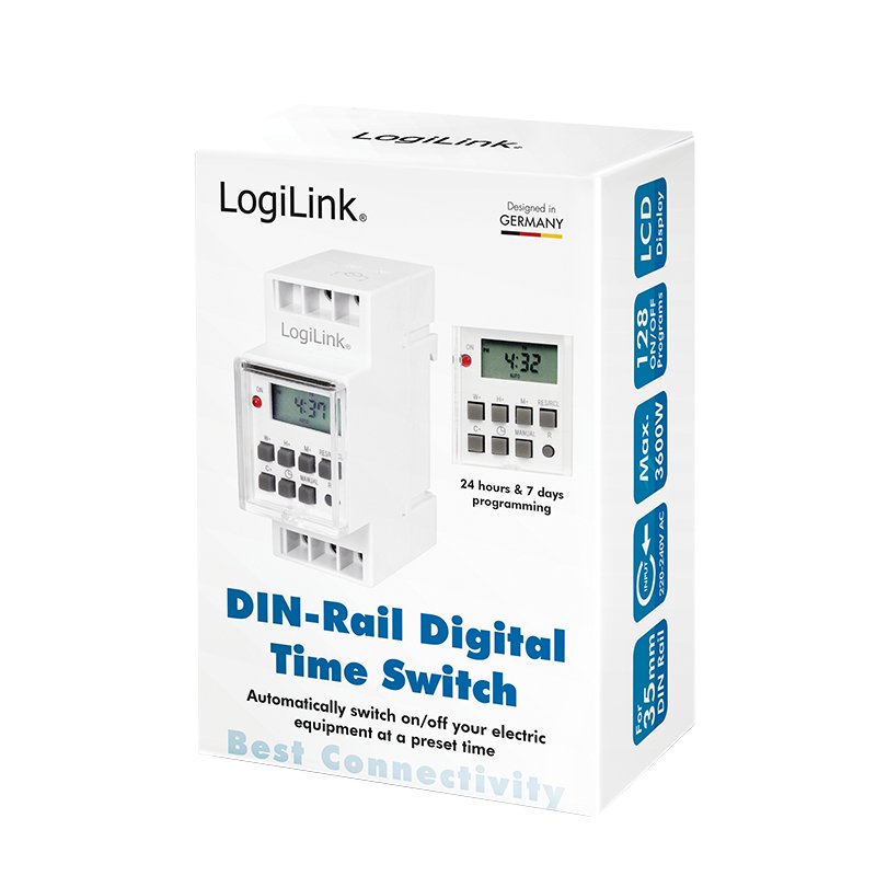 Temporizador Logilink, Digital Para Montaje En Carril Din