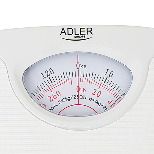 Adler Báscula De Baño Mecénica Ad 8151w Peso Máximo 130 Kg, Precisión 1000 G, Blanco
