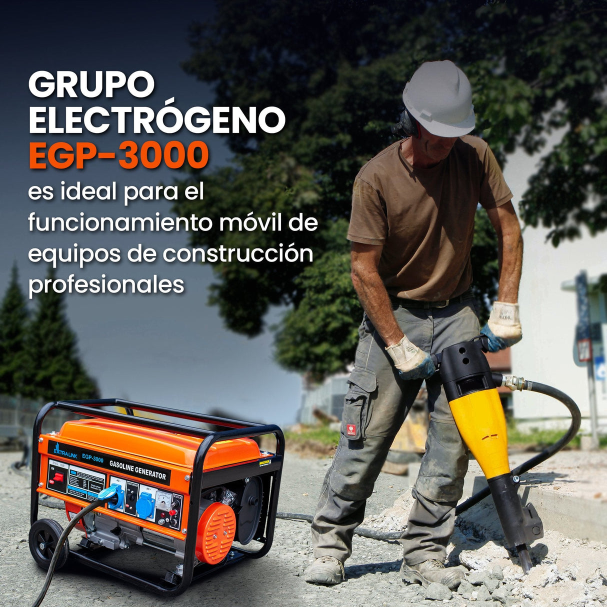 Extralink Ex.30349 Motor-Generador 2800 W 15 L Gasolina Negro, Naranja