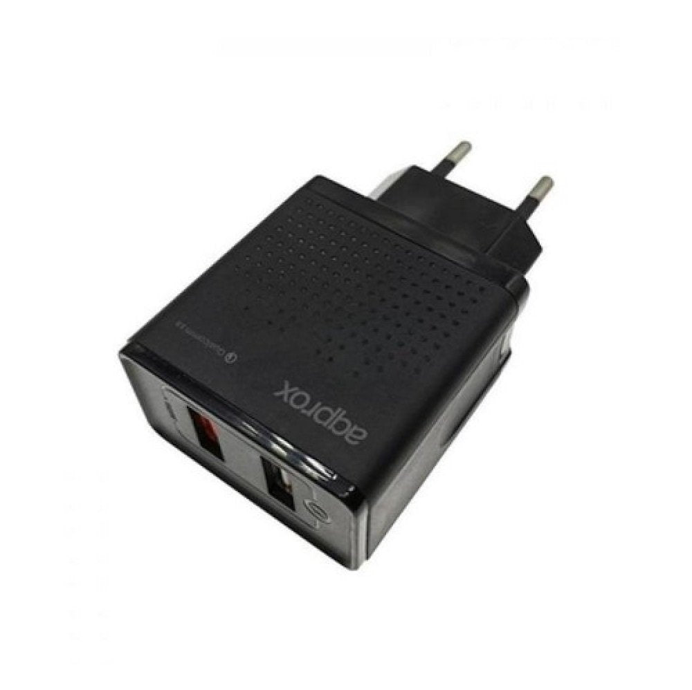 Cargador Usb De Viaje/Pared Dual Quick Charge 3.0  Black Approx