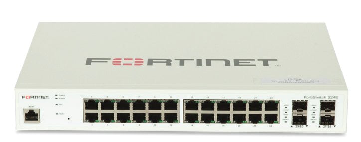 Switch Gestionable Fortinet Fortiswitch 224e L2/3 24xge Rj45 4xge Sfp Montaje Rack 512mb Ddr3