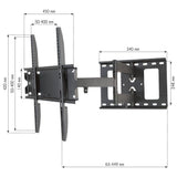 Techly Soporte De Pared Para Tv 23"-55" Full-Motion Slim