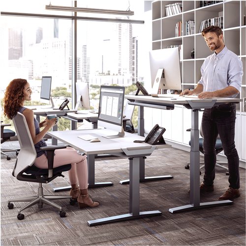 Estructura Metalica Para Mesa Regulable En Altura Levado Plata Fellowes