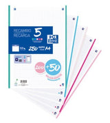 Oxford Recambio Classic A4 200+50h Gratis 5x5mm 5 Bandas Colores Pastel