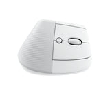 Logitech Raton Inalámbrico 6 Botones Ergonómico, Vertical, Blanco Crudo