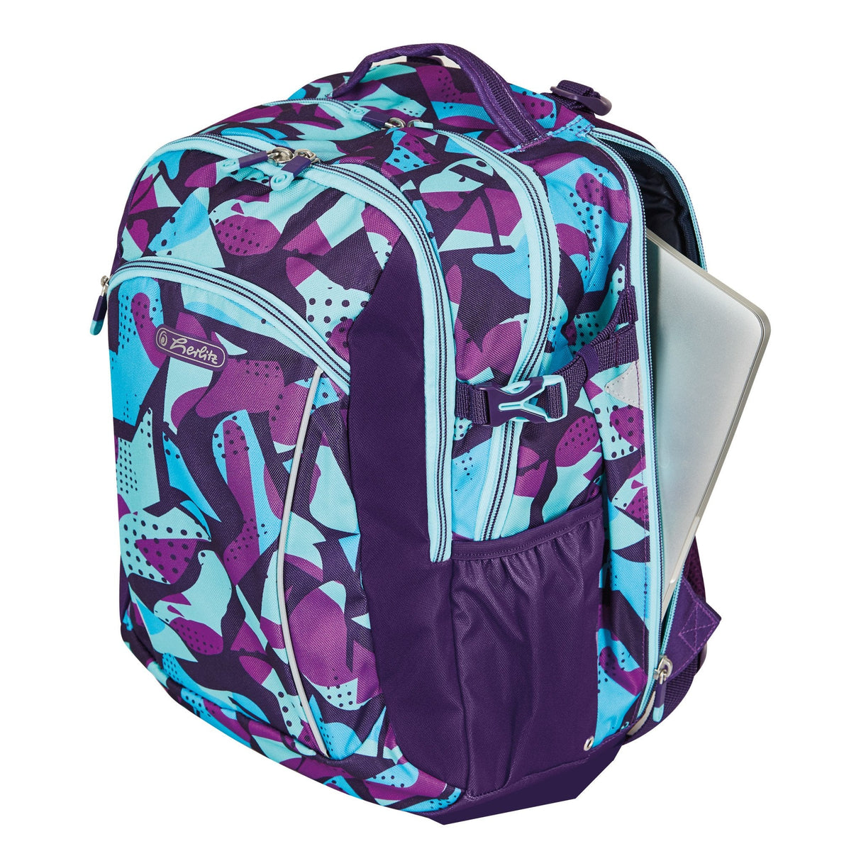 Herlitz Ultimate Camopurple Mochila Escolar Azul, Púrpura Poliéster