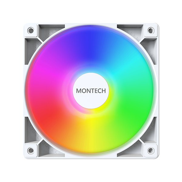 Ventilador 120x120 Montech Gf120 Pwm White Pack 3 + Hub