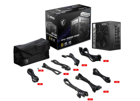 EAN 4711377030434 - MSI MPG A1000G PCIE5 unidad de fuente de alimentación 1000 W 20+4 pin ATX ATX Negro imagen 5