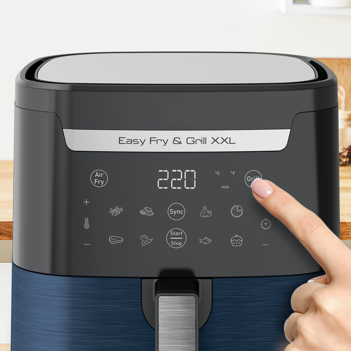 EAN 3045387290849 - Tefal Easy Fry & Grill EY8014 Doble 6,5 L Independiente 1830 W Freidora de aire caliente Azul imagen 7