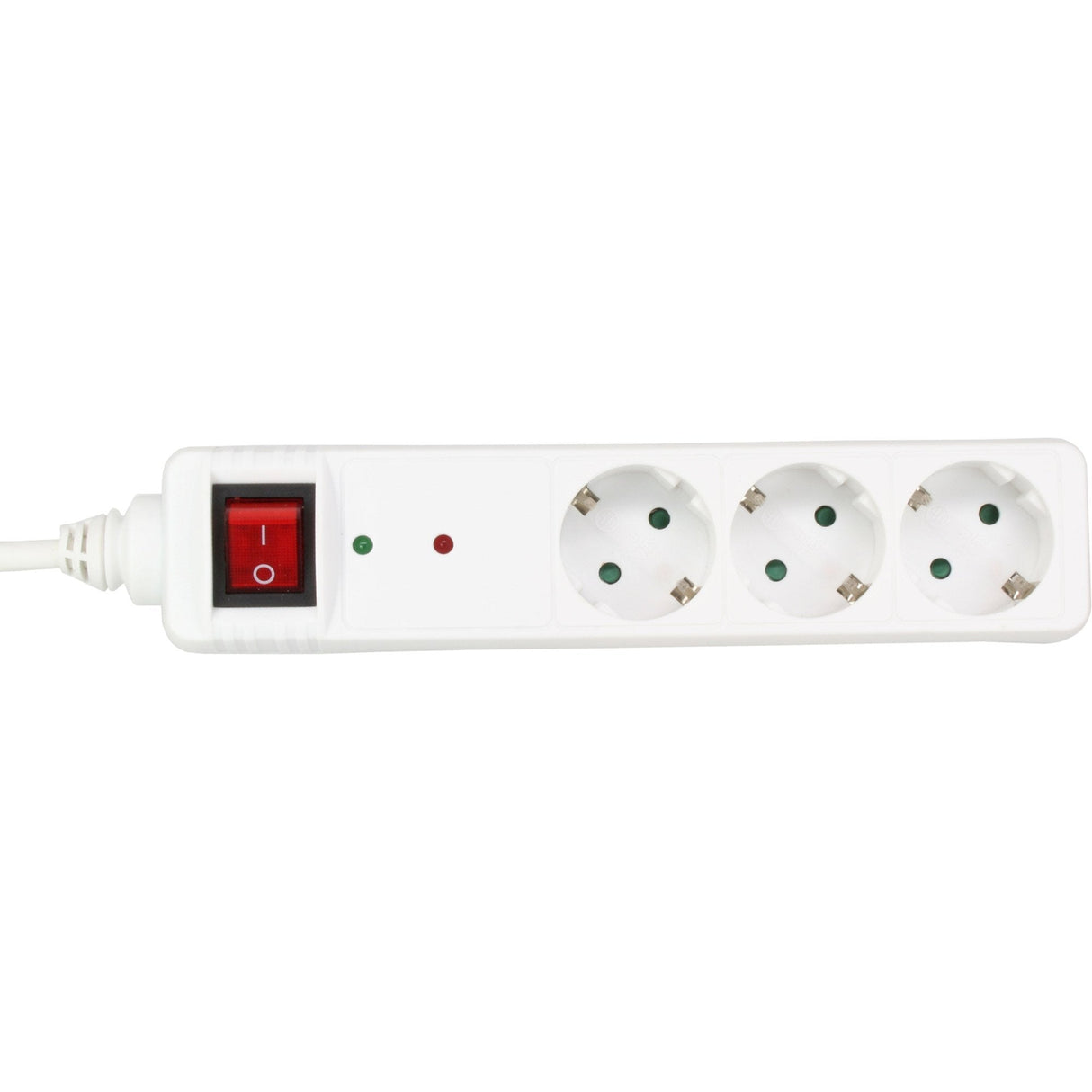 Inline Regleta 3 Tomas 3x Tipo F Con Protección Oc E Interruptor Blanco 1.5m