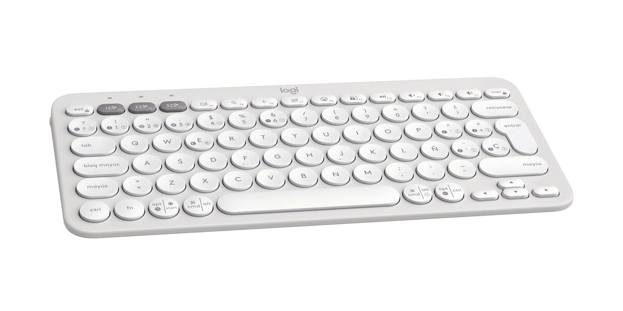 Teclado Logitech Pebble Keys 2 K380s Rf Wireless + Bluetooth Qwerty  Blanco Español