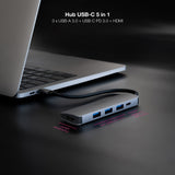 Docking Tipo-C Nanocable 10.16.4605 3xusb 1xhdmi 4k 1xusb Tipo-C Pd Gris