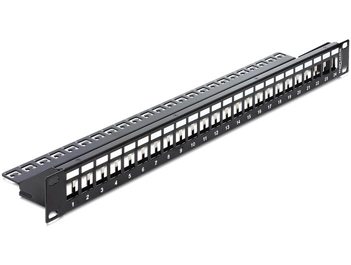 Delock 43277 Keystone 19" Patchpanel 24 Port Negro
