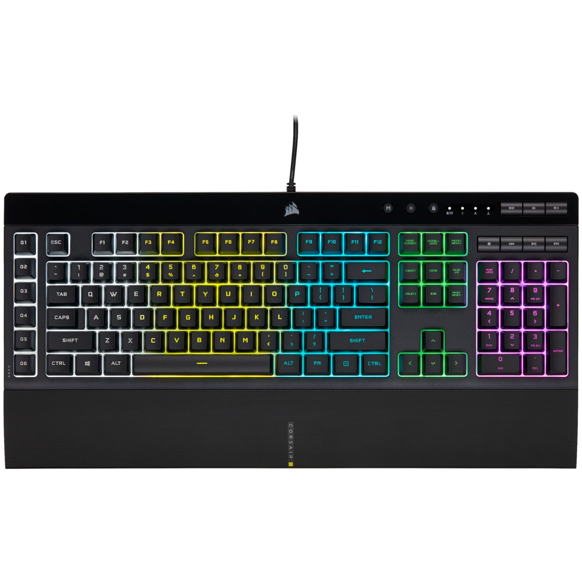 Teclado Alemán Corsair K55 Rgb Pro Usb Qwertz Negro