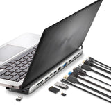 Docking Usb Tipo-C Ngs Wonderdock 12 Pro 3xusb 2xhdmi 1xvga 1xrj45 1xlector De Tarjetas 1xjack 3.5 1xusb Tipo-C Pd Gris