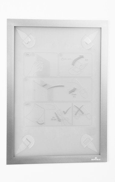 Durable Duraframe Wallpaper A4 Portacarteles Plata
