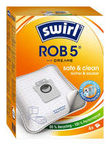 Swirl Rob 5 Ecopor - Bolsas Para Aspiradora, Algodón, Color Blanco