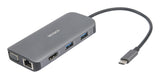 Deltaco Usb-C Dockingstation 3xusb/Sd/Microsd/Rj45/Hdmi Si