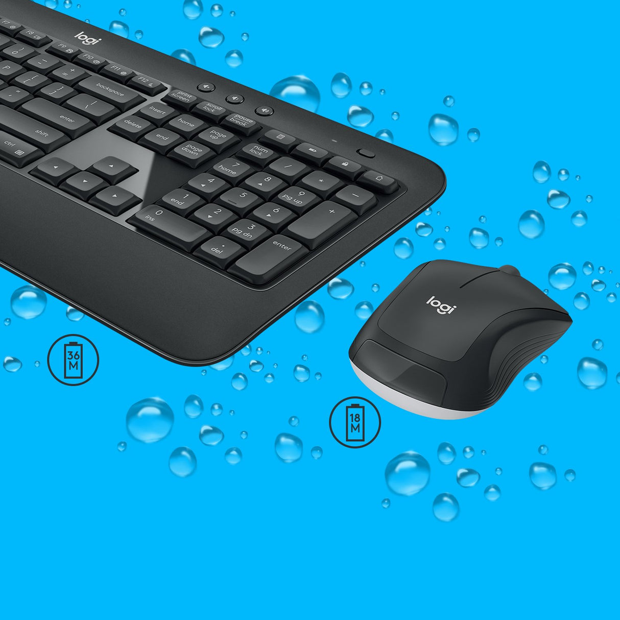 EAN 5099206077461 - Logitech 920-008685 teclado Ratón incluido Universal RF inalámbrico QWERTY Internacional de EE.UU. Negro imagen 8