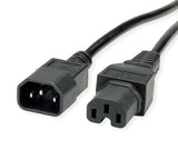 Value Netzcable Iec320 C14 Stecker - C15 Buchse, H05rn-F, Schwarz, 0,5 M
