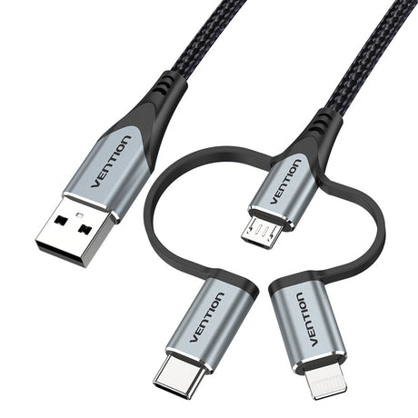 EAN 6922794752856 - Vention CQJHF cable de teléfono móvil USB A Lightning + micro-USB B + USB C imagen 3