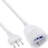 Inline® Power Extensión Italy Plug L / Socket F, White, 2m