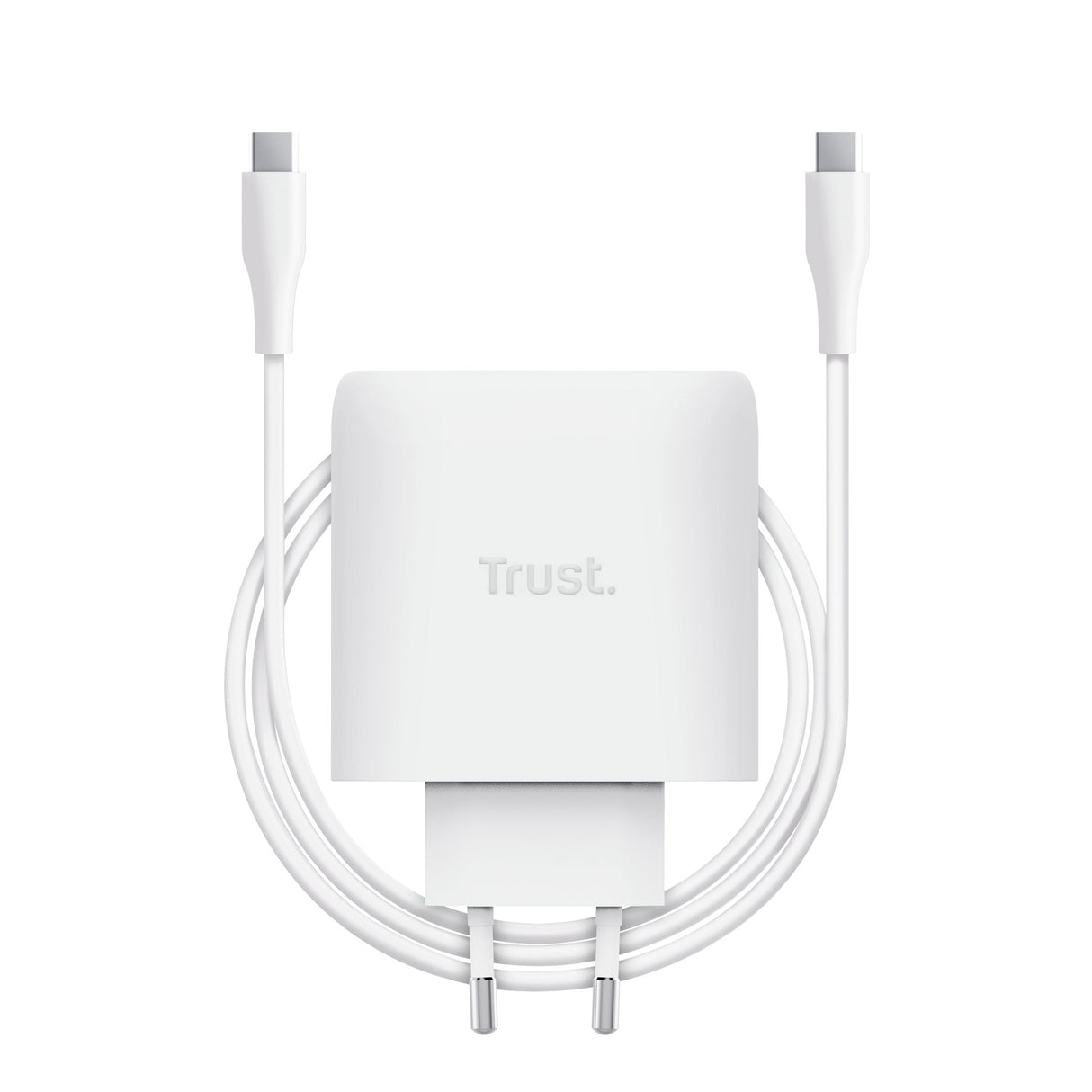 Cargador Usb Gan Trust Maxo 65w 2xusb-C Incluye Cable Usb-C 2m Color Blanco